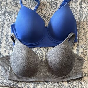 Stylish Blue and Gray Women's Bra Set
